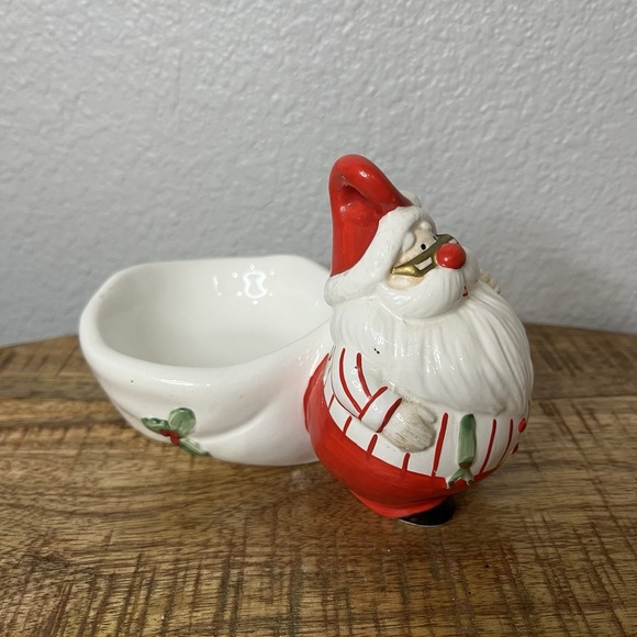 VTG  FITZ AND FLOYD‎ OMNIBUS Candle Holder Christmas SANTA Votive Dish - Picture 3 of 8